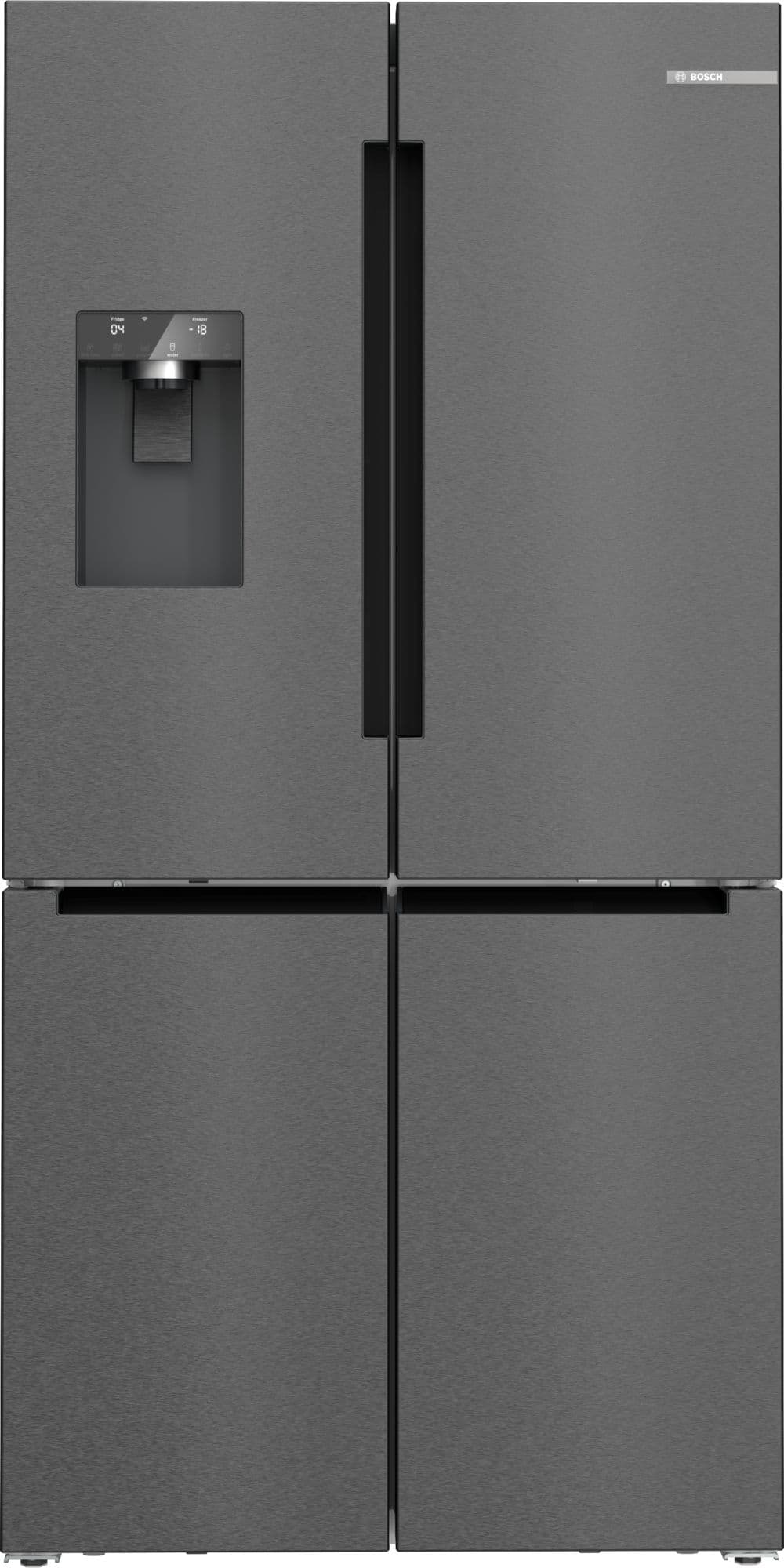 Bosch Serie 6 Frittstående kjøl/frys 183 x 90.5 cm Mørkt antrasittfarget rustfritt stål, Total No Frost KFI96AXEA