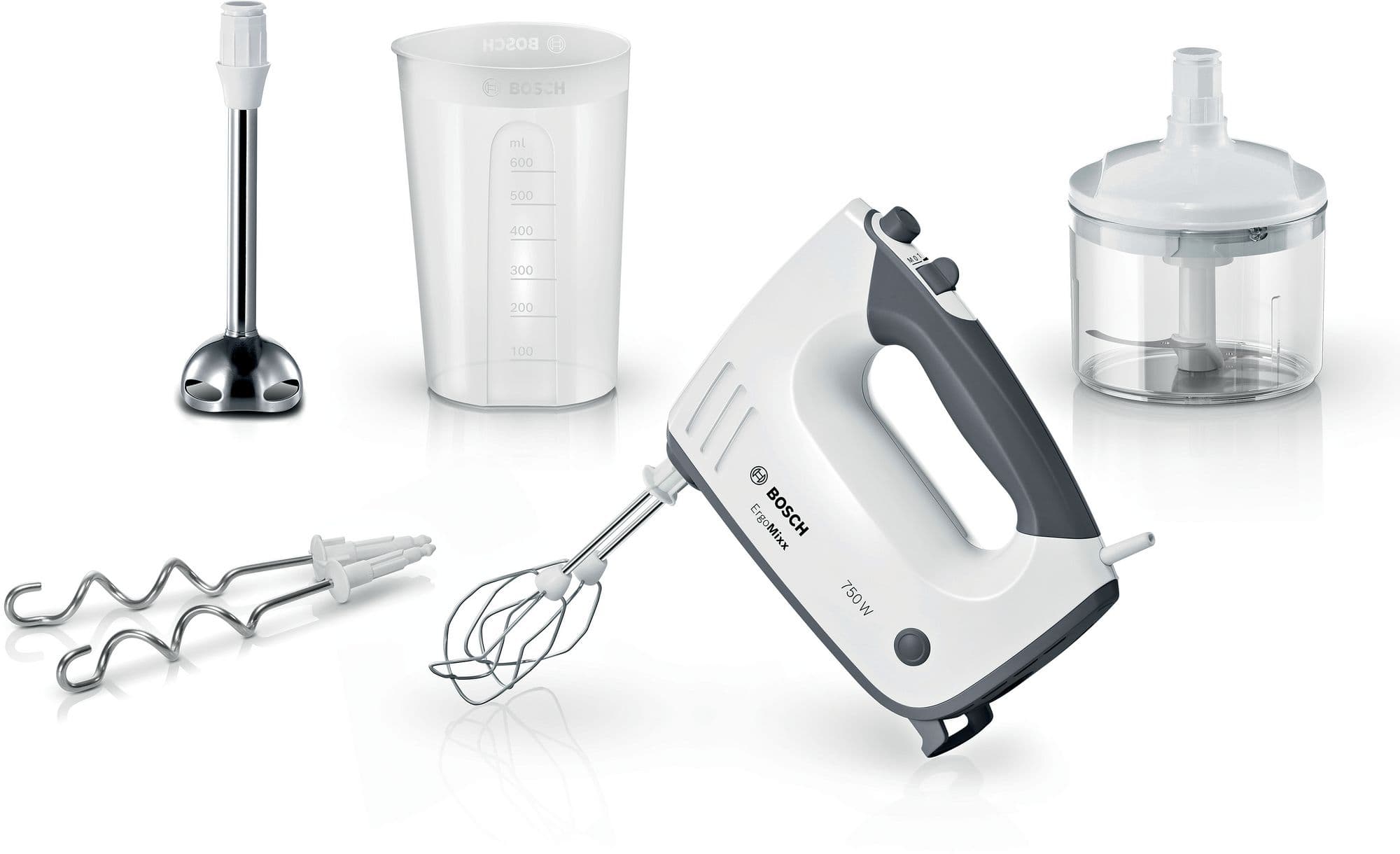 Bosch Håndmikser ErgoMixx 750 W Hvit, grå MFQ37480