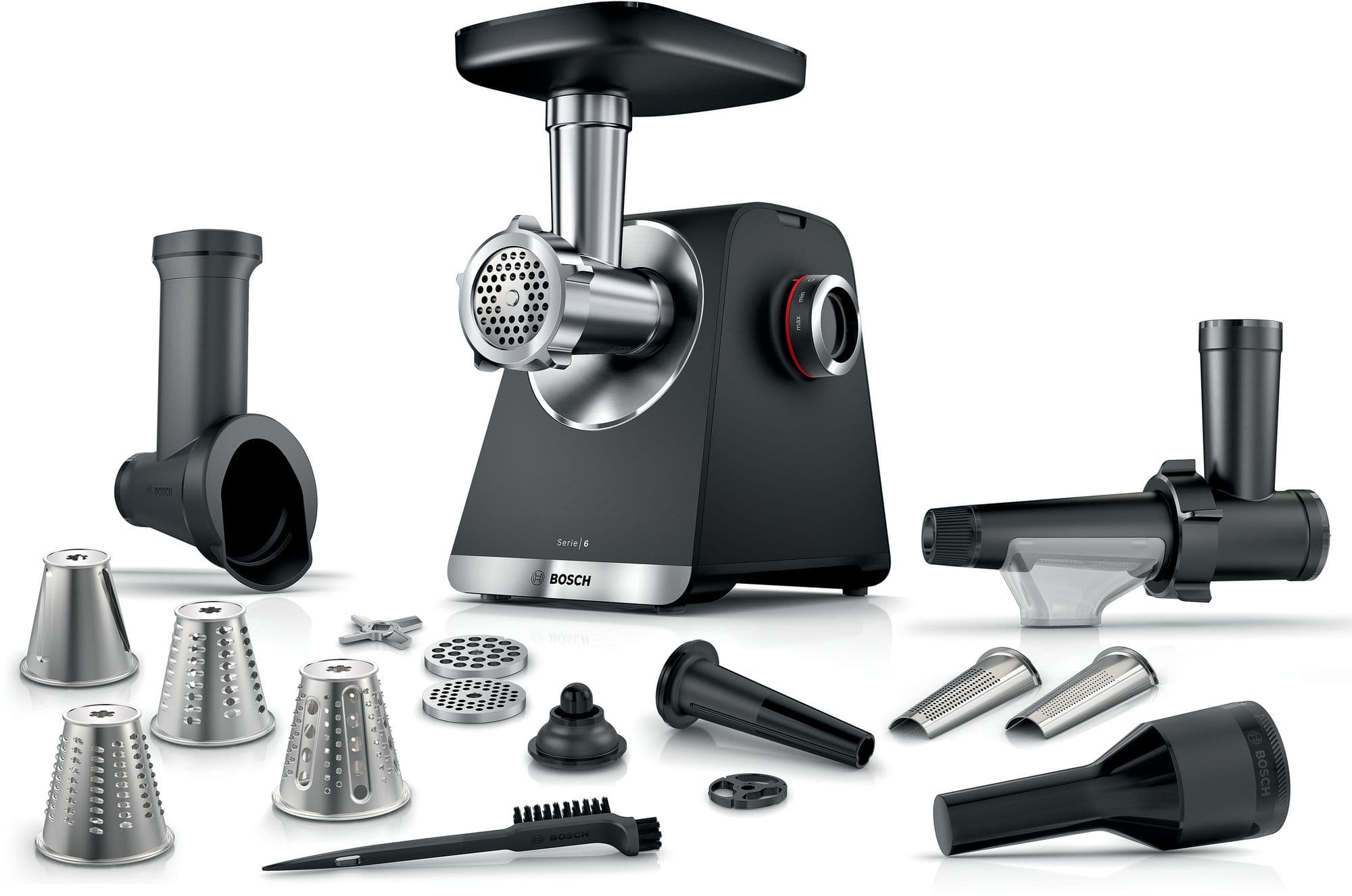 Bosch Serie 6 Kjøttkvern MultiPower 2100 W Sort, sølv metallic MFWS660B