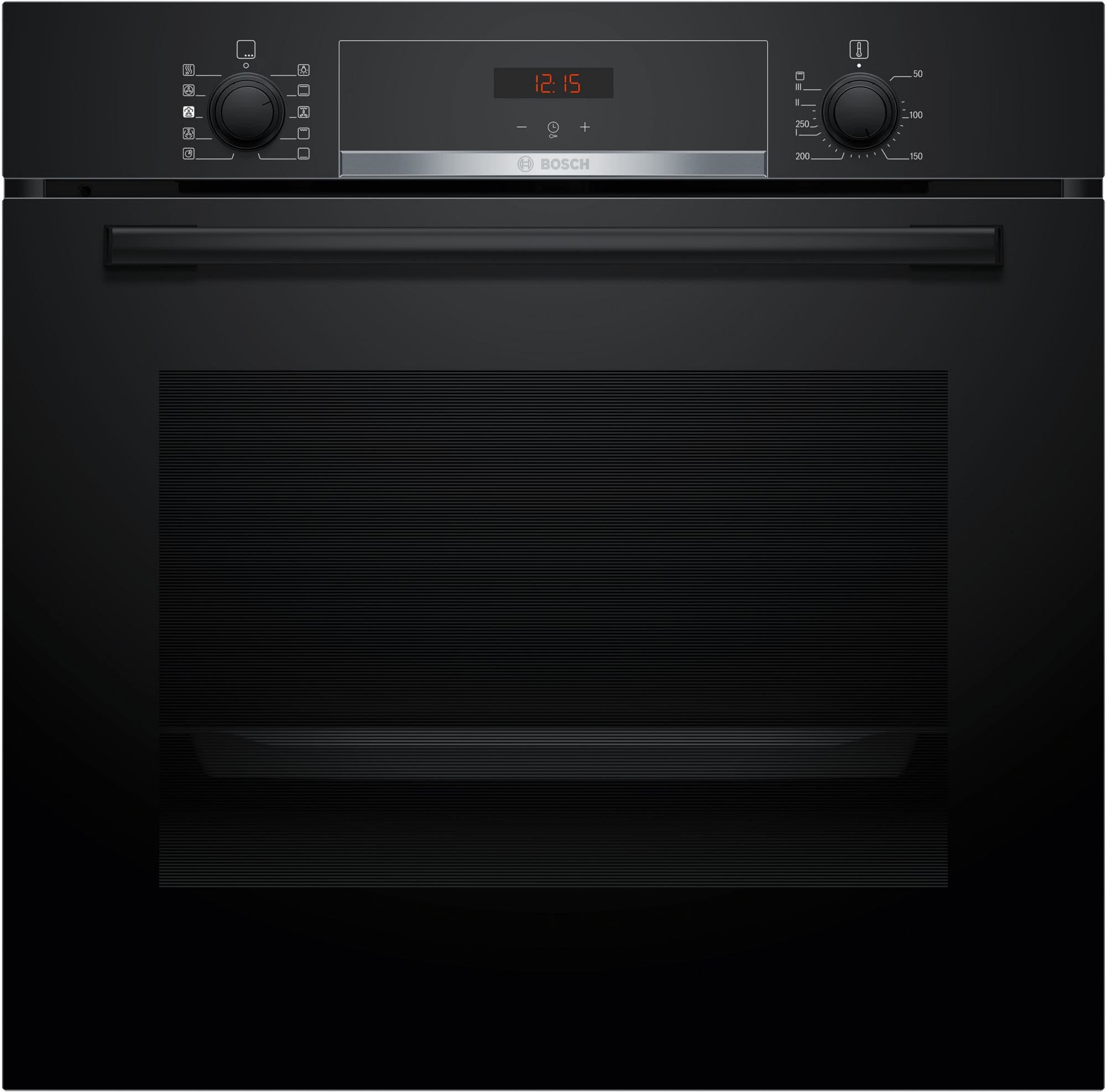 Bosch Serie 4 Innbyggingsovn med damptilførsel 60 x 60 cm Sort HQA534BB3