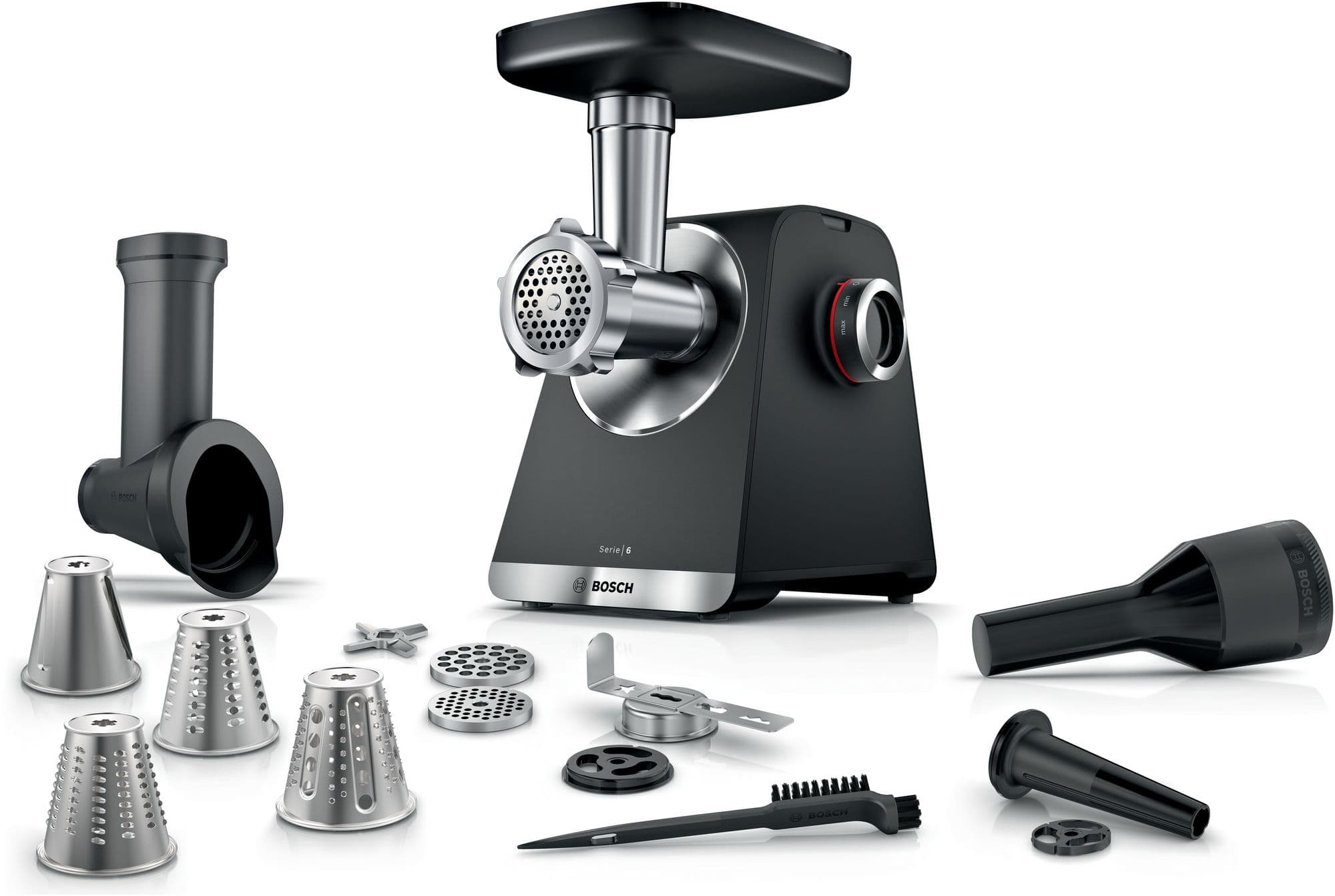 Bosch Serie 6 Kjøttkvern MultiPower Series 6 2100 W Sort, sølv metallic MFWS642B