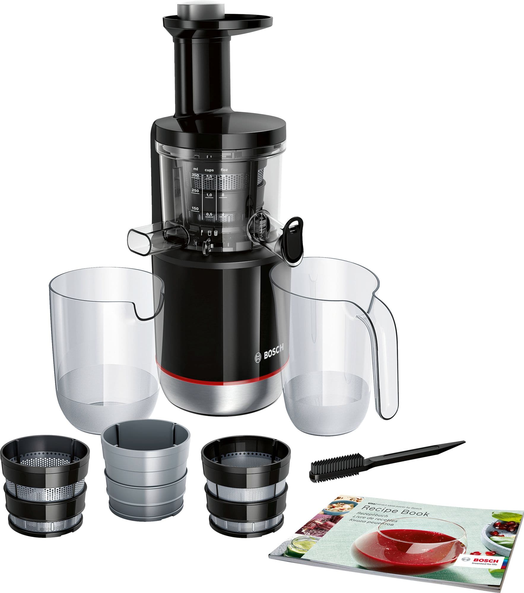 Bosch Slow juicer VitaExtract 150 W Sort, Børstet rustfritt stål MESM731M