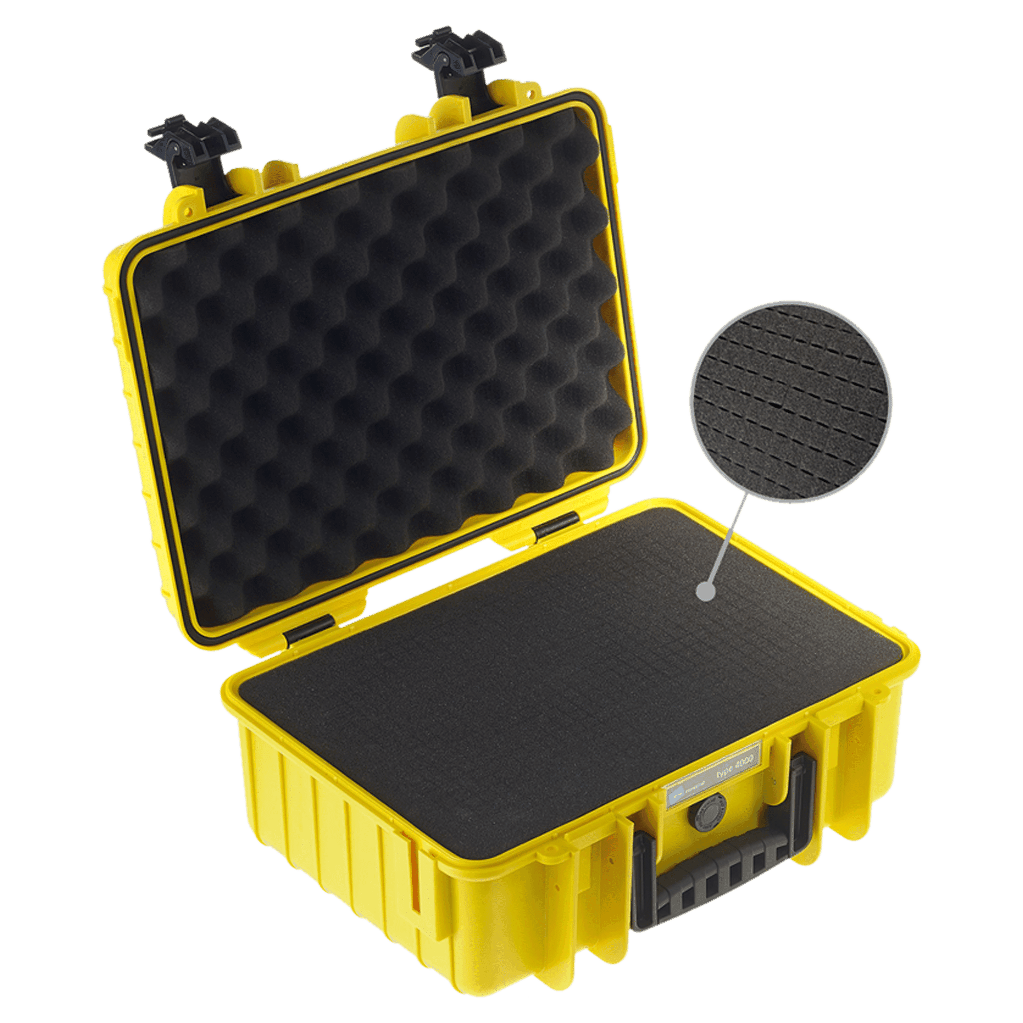 B&W Outdoor Cases Type 4000 Hard Case med skuminnlegg Gul