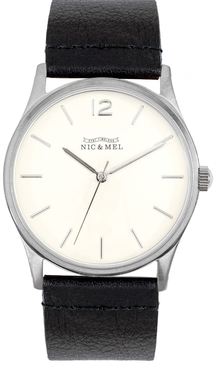 NIXON, black Leather, Wristwatch