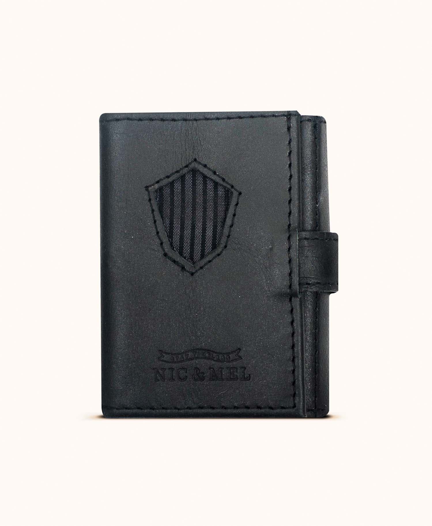 JOHN WALLET Black leather