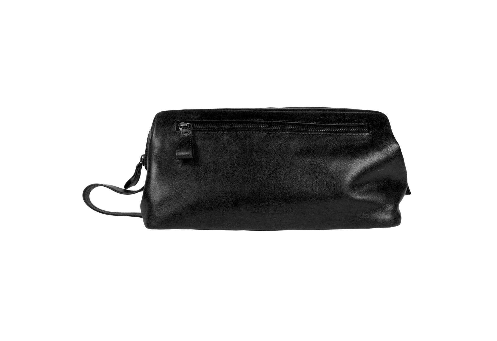 SEAN JUNIOR TOILETRY BAG Black Leather