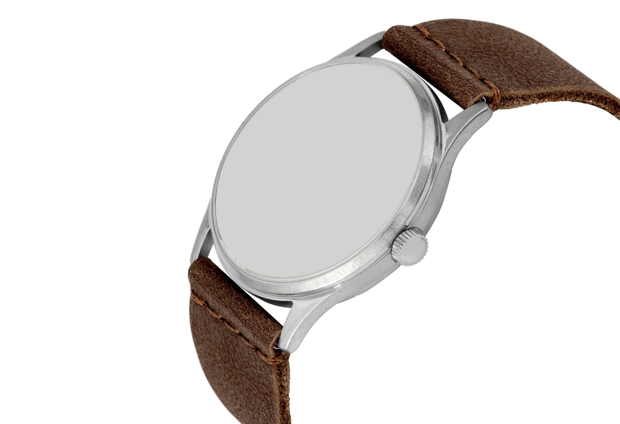LEATHER WRISTWATCH BAND Dark brown leather