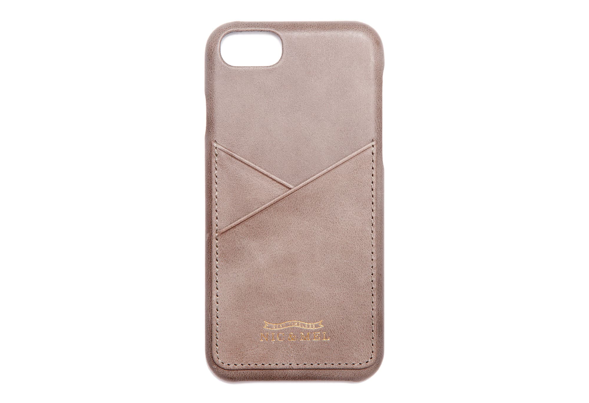 JIM BACKCASE Grey Leather iPhone 6/6S/7/8