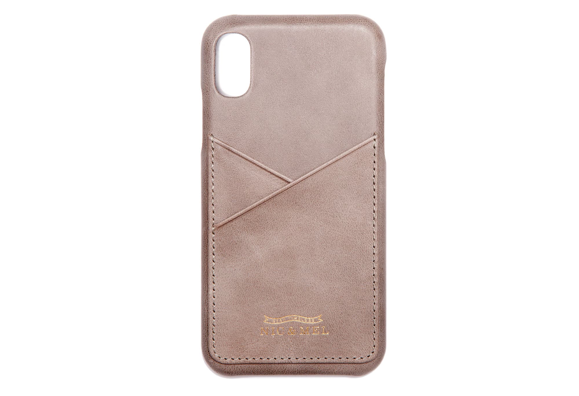 JIM BACKCASE Grey Leather iPhone X