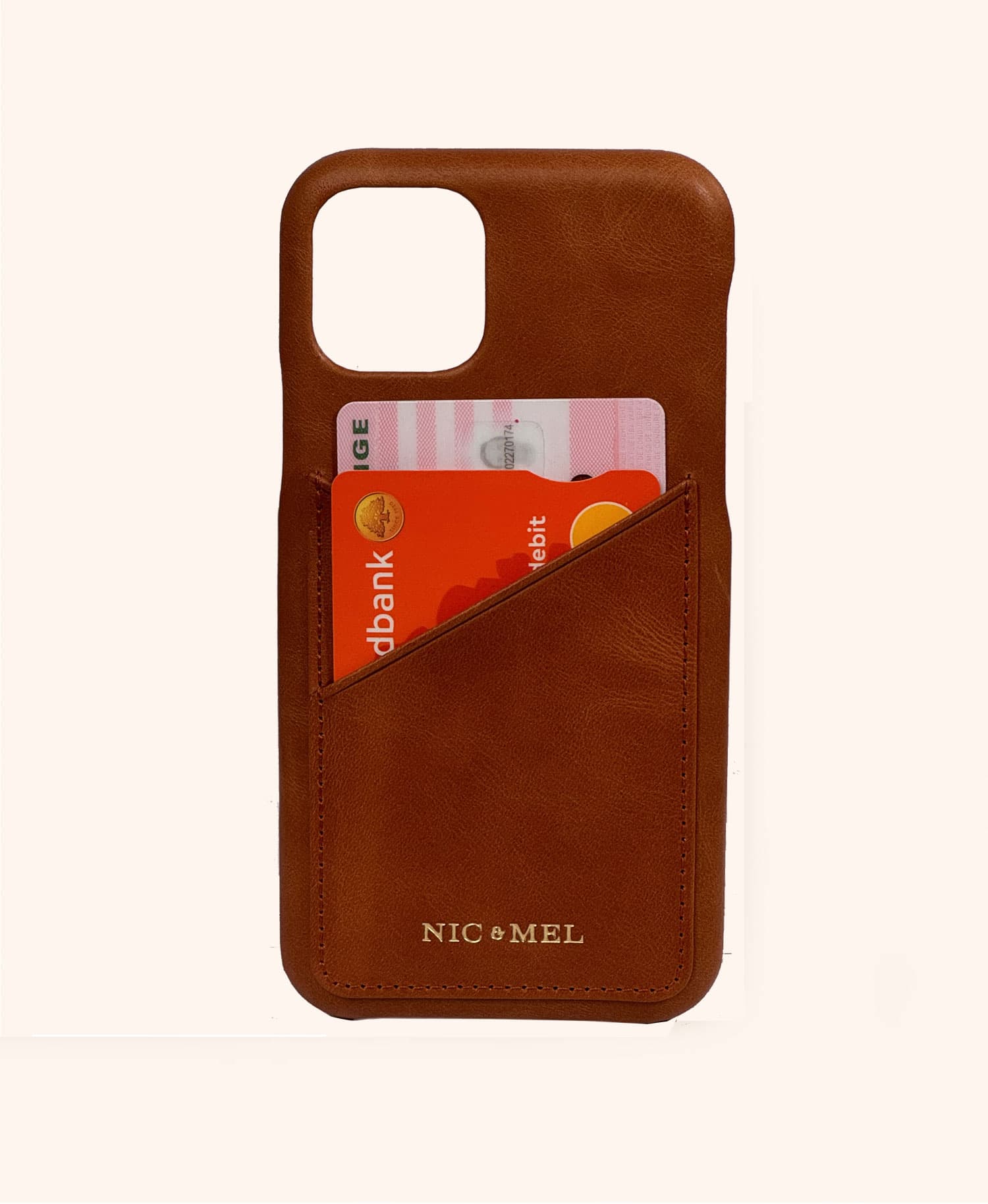 JIM BACKCASE (Cognac Leather, iPhone 14 Pro Max)