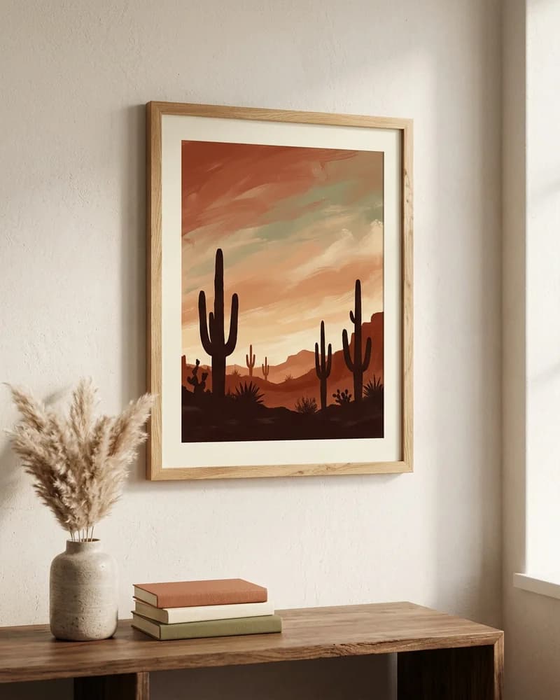 Desert sunset poster