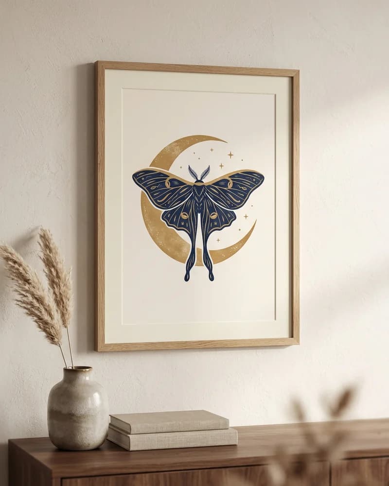 Painted moth celestial poster