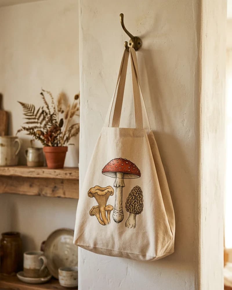 Mushroom herbarium tote