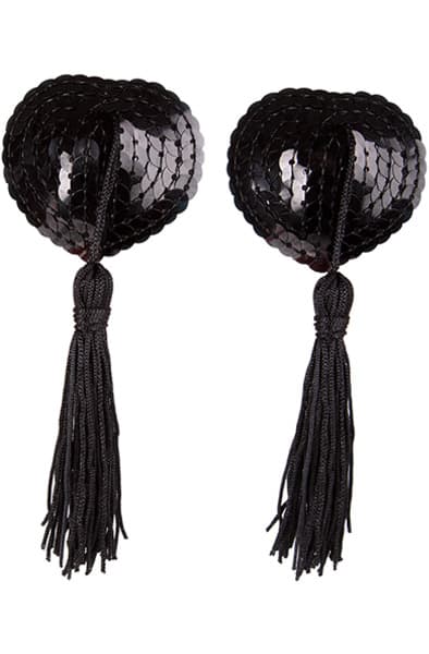 Heart Nipple Pasties Black