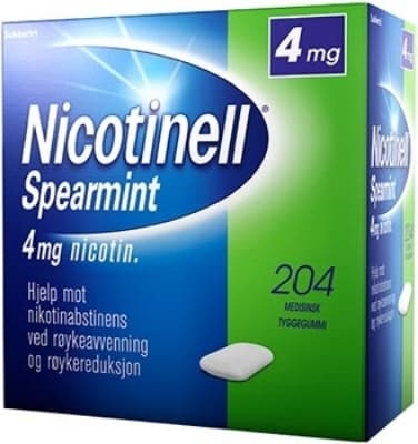 Nicotinell Tyggegummi 4mg Spearmint 204 stk