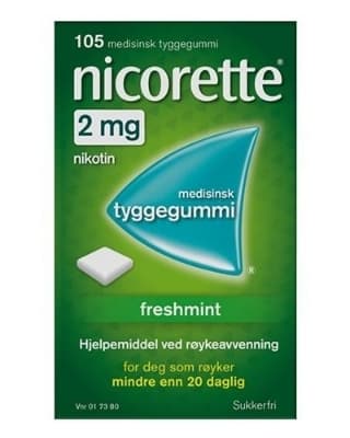 Nicorette tyggegum 2mg freshmint 105 enpac
