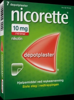 Nicorette depotplaster 10mg/16 timer - 7 stk
