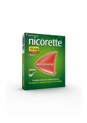 Nicorette depotplaster 15mg/16 timer - 7stk