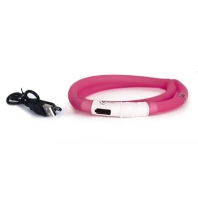 Blinkehalsbånd LED Rosa20-65cm