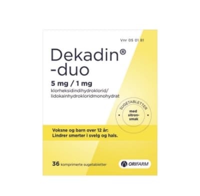 Dekadin-duo Sugetabletter 5/1mg Sitronsmak
