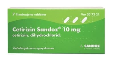 Cetirizin Sandoz Tabletter 10 mg 7 stk