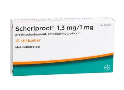 Scheriproct Stikkpille 1,3/1mg 12 stk