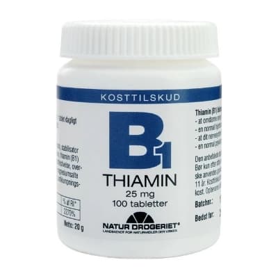 Vitamin B1 (Tiamin) 25mg 100 tabletter
