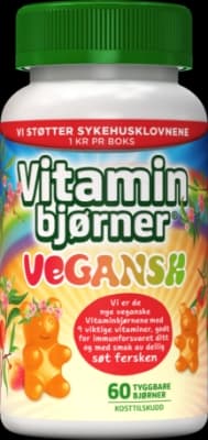 Vitaminbjørner tyggetabletter fersken -60stk