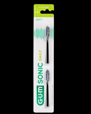 GUM Sonic Daily børstehode sort soft (2 stk)