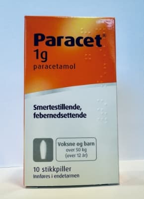 Paracet stikkpille 1g