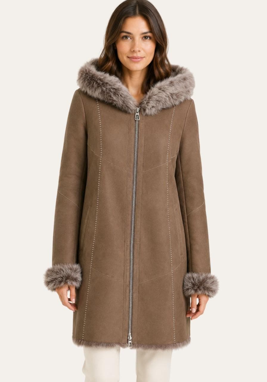 Toscana Lammfelljacke Leona Braun - Größe: M