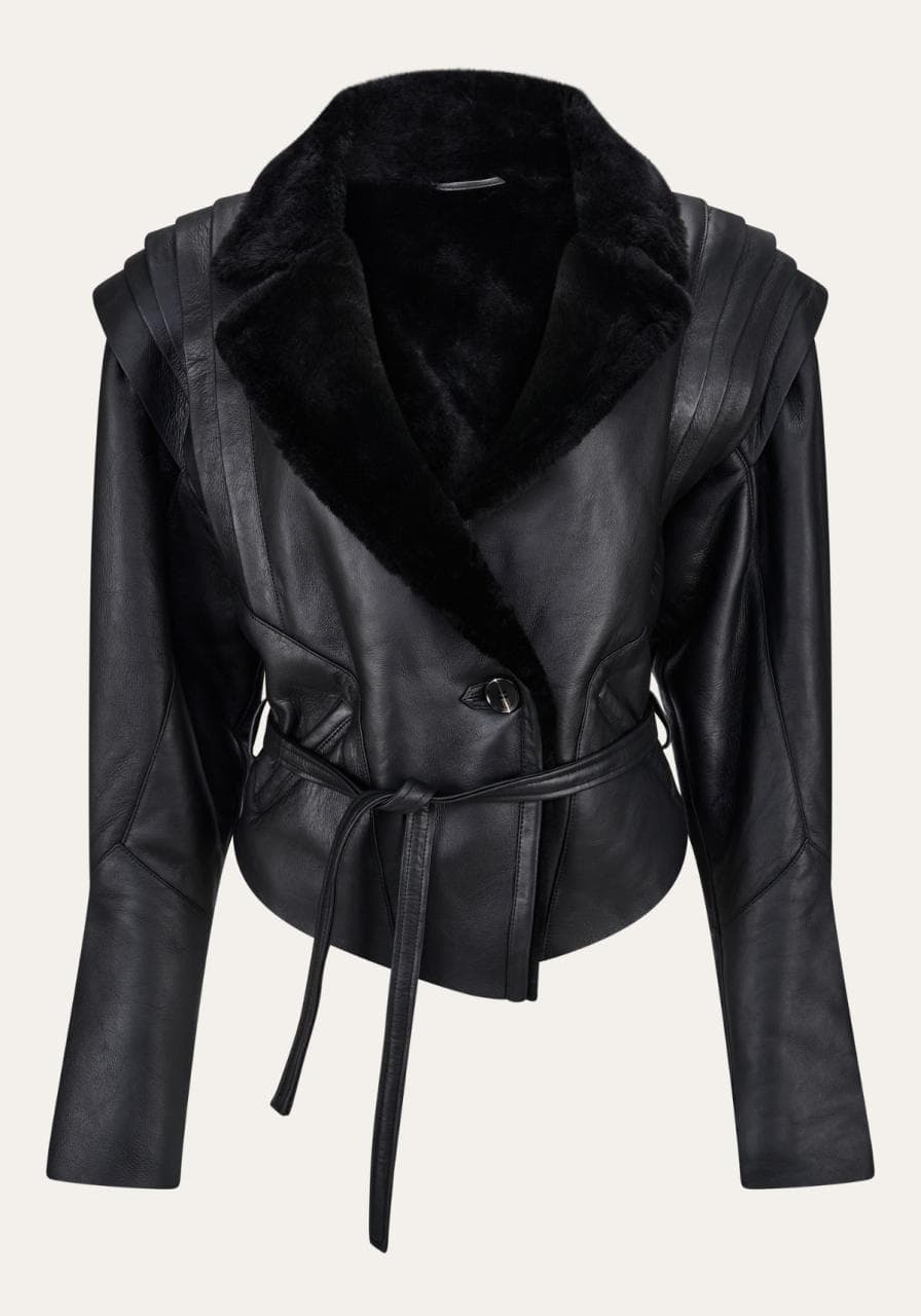 Shearling Lammfelljacke – Edler Contemporary Stil mit fig... - Größe: L