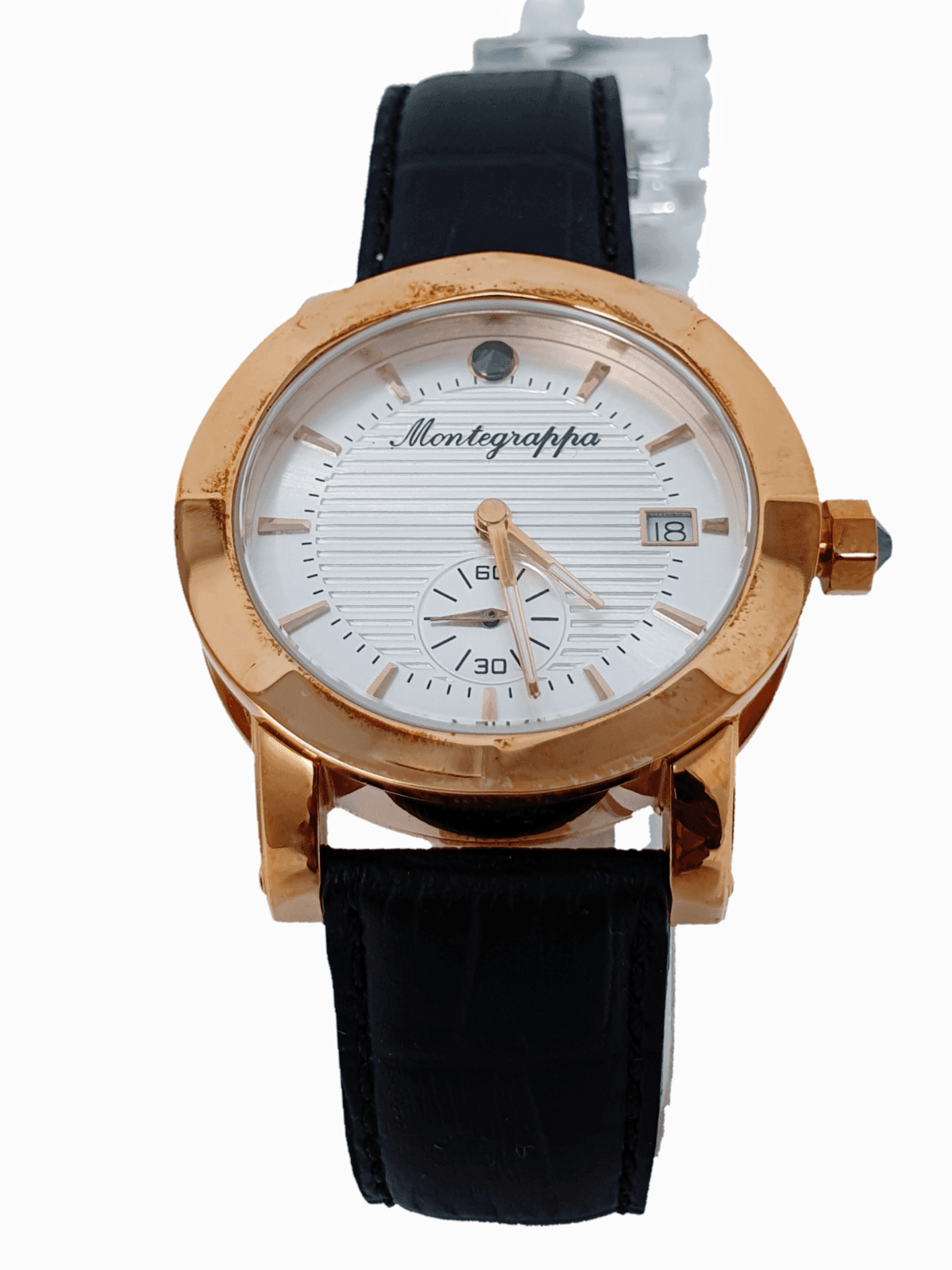 MONTEGRAPPA black leather strap and rose gold case  for ladies IDLNWA04