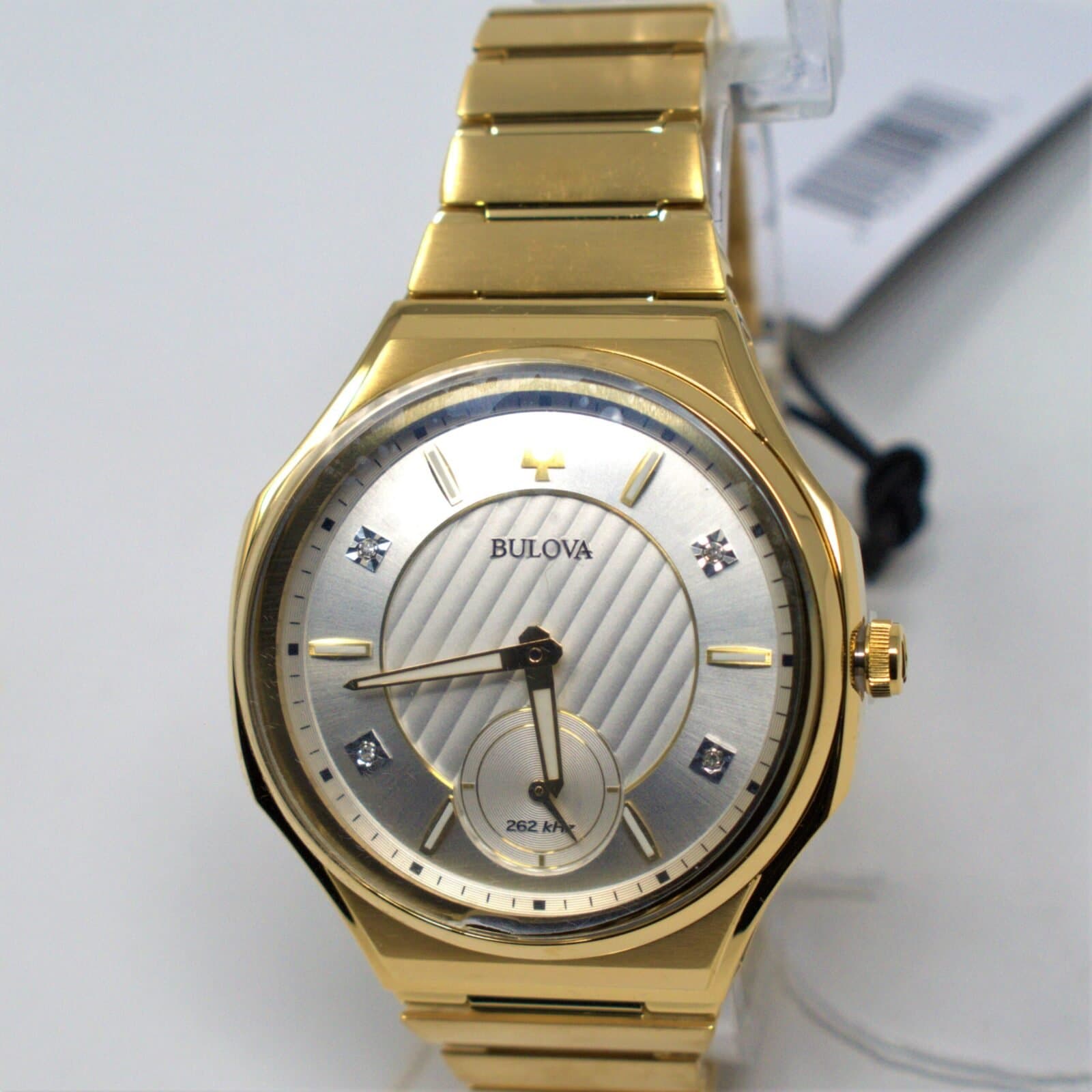 BULOVA Curv Quartz Diamond Silver Dial Ladies Watch 97P136