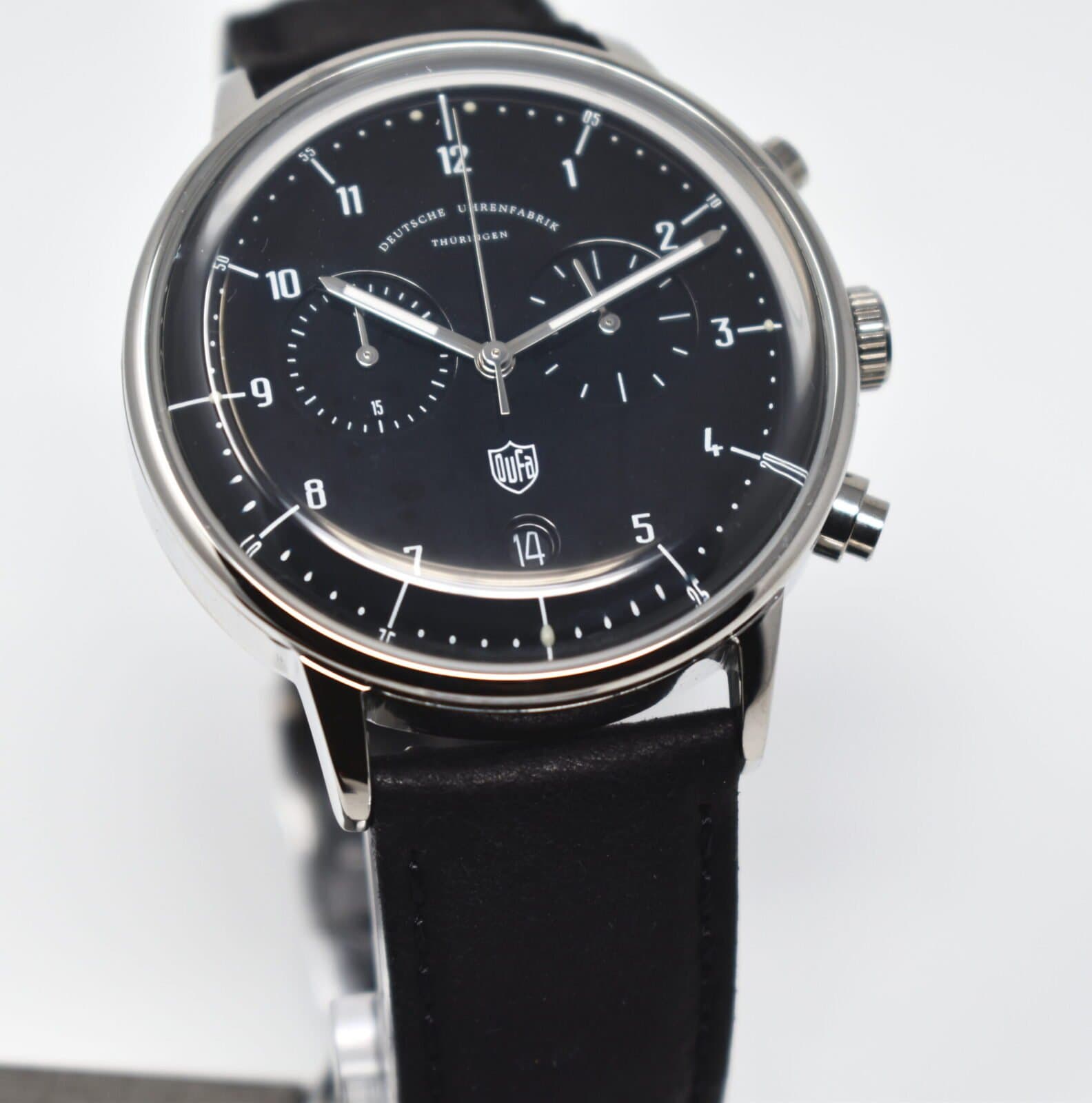 Dufa Deutsche Uhrenfabrik Unisex Watch Black Leather Strap DF-9003-01