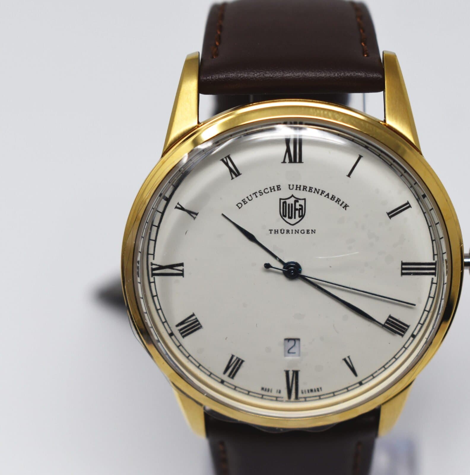 Dufa Deutsche Uhrenfabrik Unisex Watch with Brown Leather Strap DF-9008-04