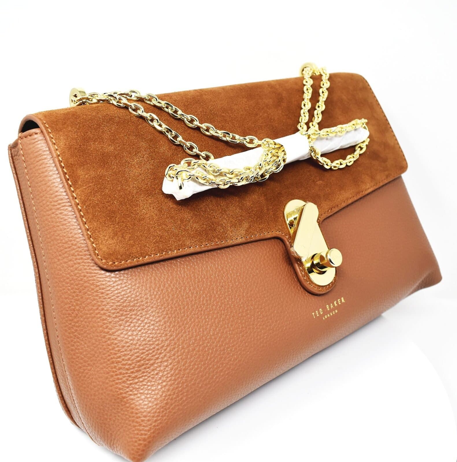 Ted Baker NAOMIE Twist Lock Shoulder Bag Brown