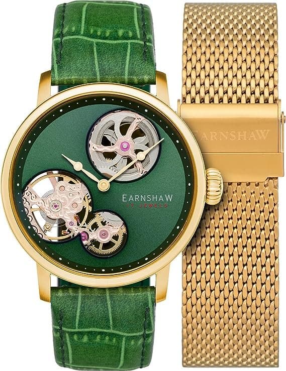 Thomas Earnshaw AIRY Mechanical Skeleton Watch EMERALD ES-8145-02