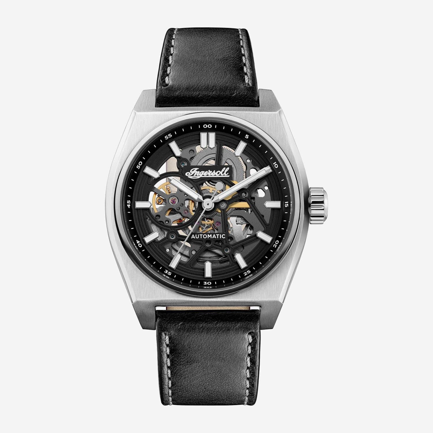 Ingersoll Watch 1892 The Vert Automatic Black Dial Black Leather Strap I14301