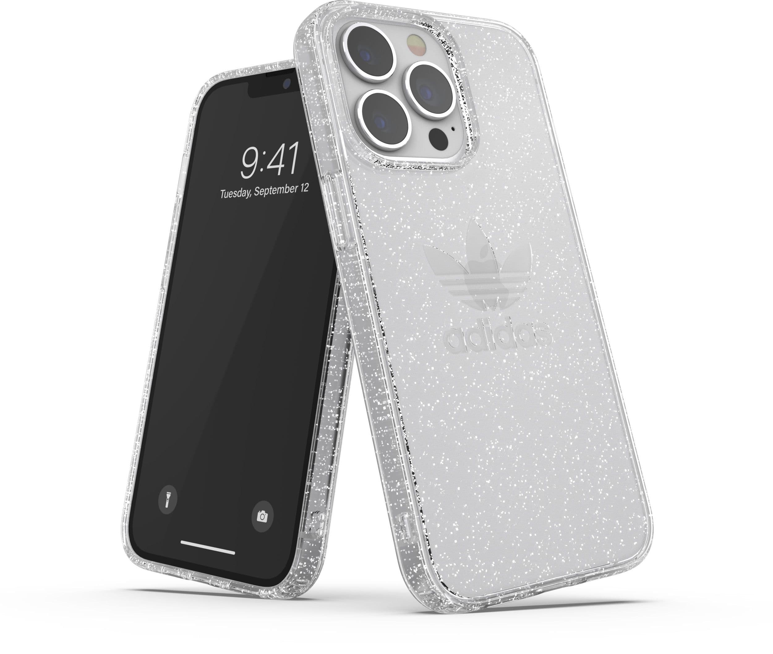 Adidas OR Protective Clear -deksel (iPhone 13 Pro) - Sølvfarget glitter