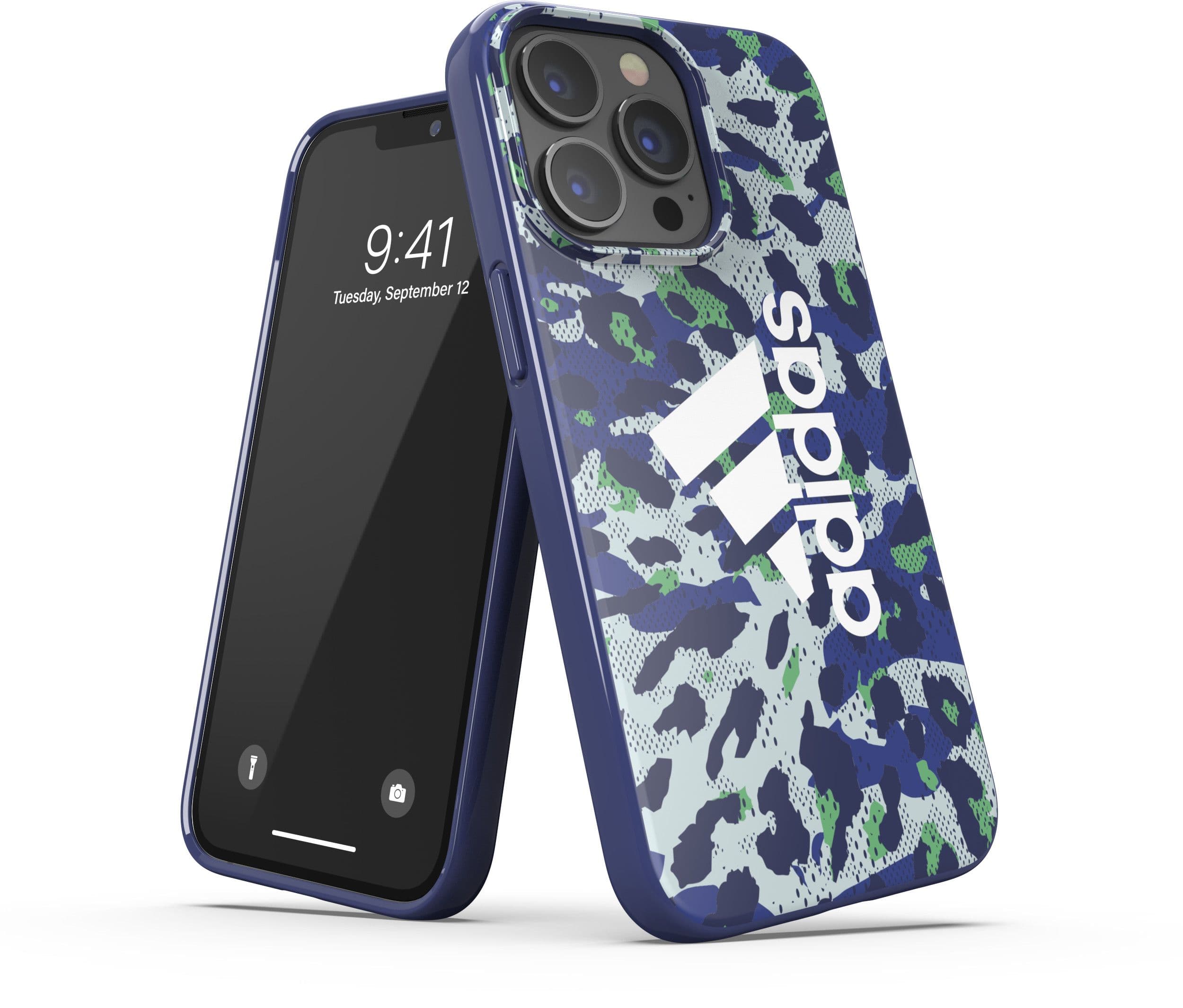Adidas ELLER Snap Deksel Leopard (iPhone 13 Pro) - Blå