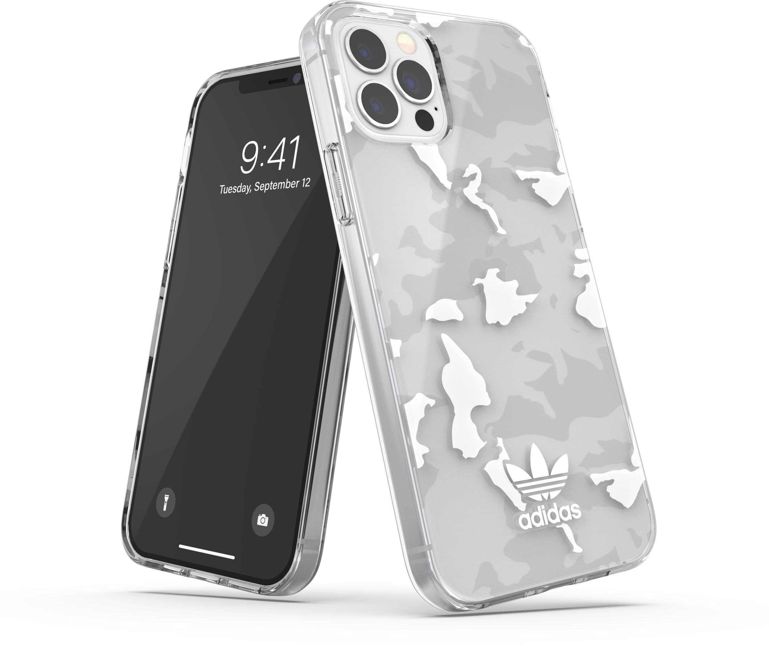 Adidas ELLER Snap-deksel Hvit Camo (iPhone 12/12 Pro)