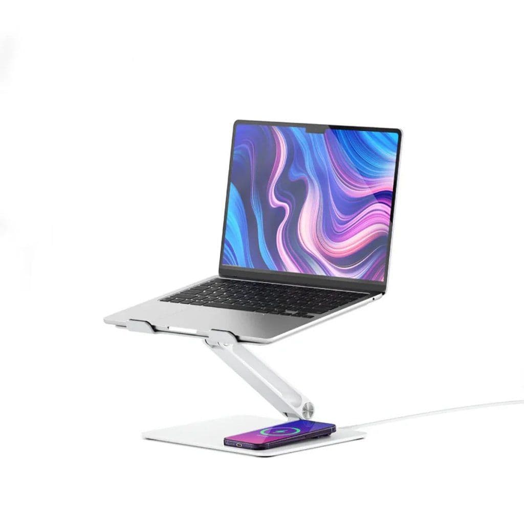Alogic Elite Power bærbar stativ med trådløs lader - Hvit