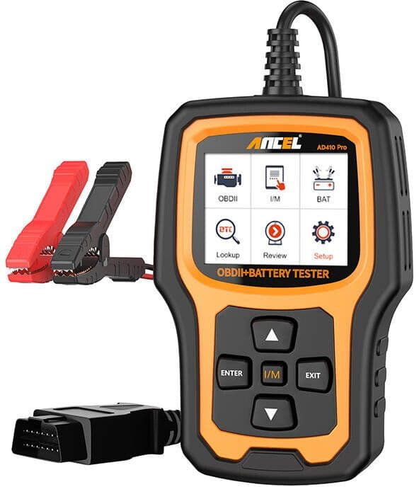 Ancel AD410 Pro 2-in-1 OBD2 Scanner and Battery Tester