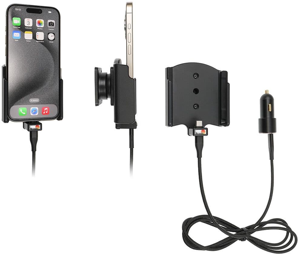Brodit Aktiv holder med USB-kabel og sigaadapter 721369