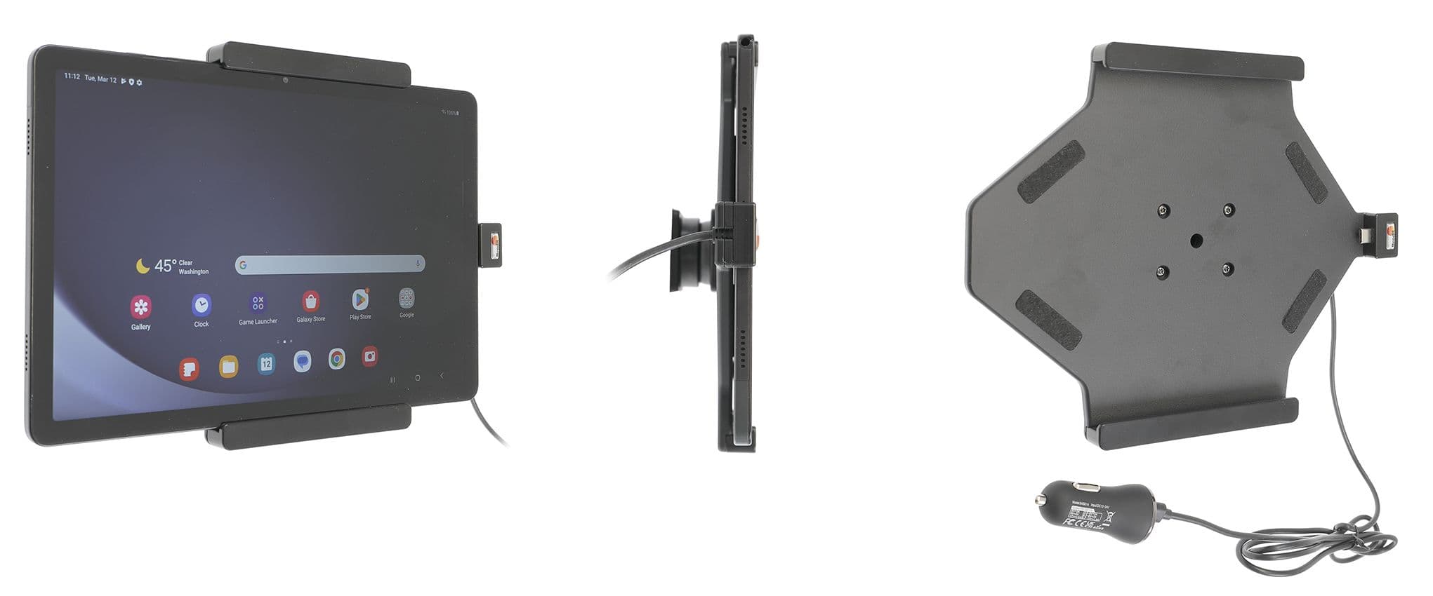 Brodit Aktiv holder med USB-kabel og sigaadapter 721389