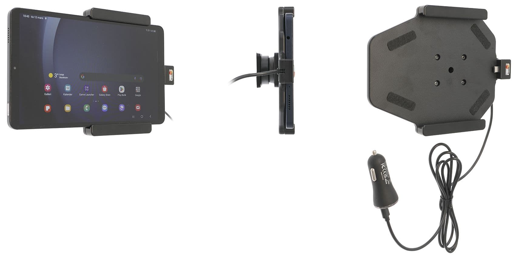 Brodit Aktiv holder med USB-kabel og sigaadapter 721399