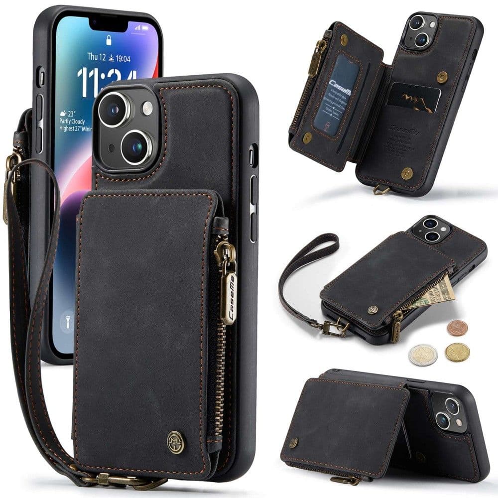 CaseMe Back Case Wallet (iPhone 14 Plus) - Svart