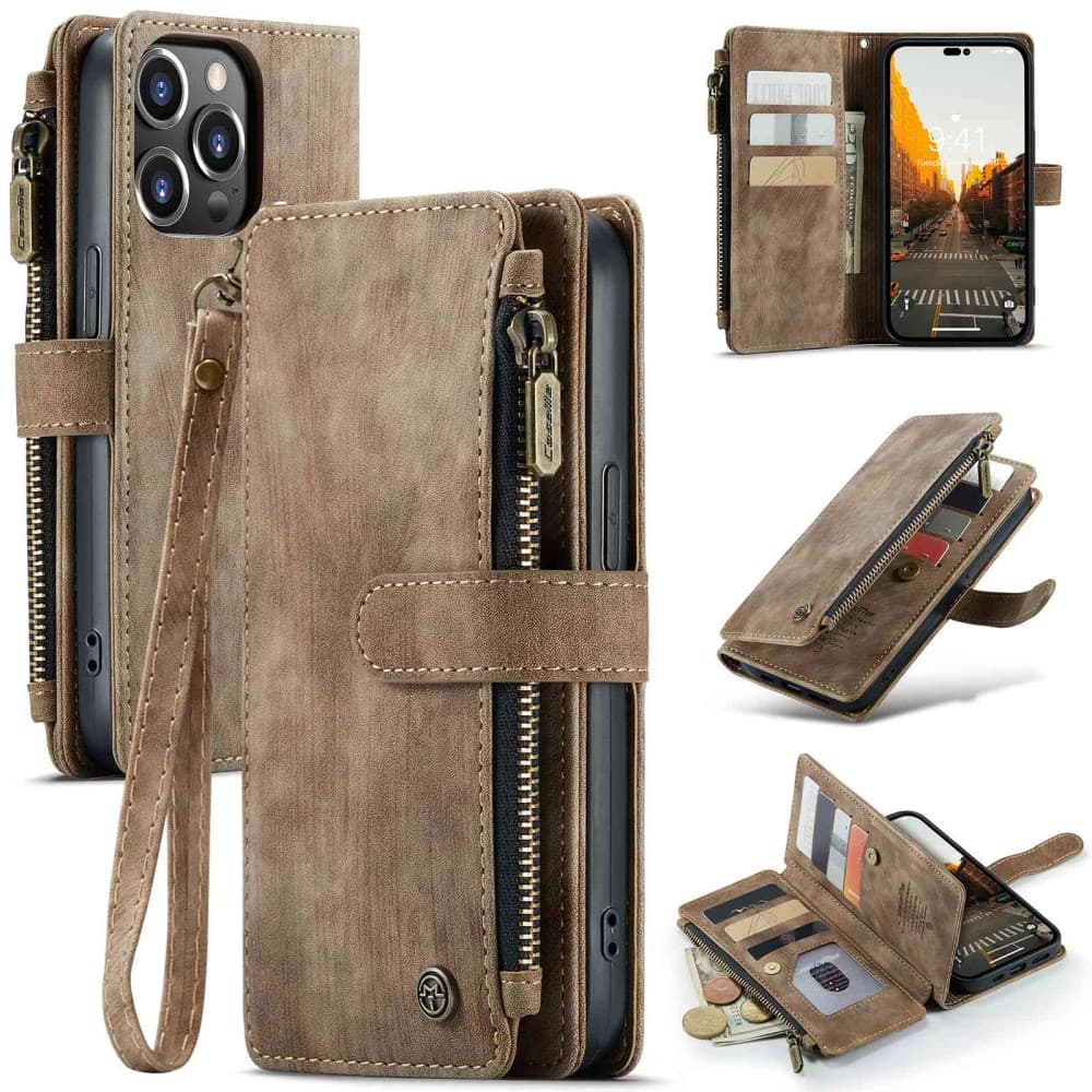 CaseMe C30 lommebokdeksel (iPhone 14 Pro Max) - Brun