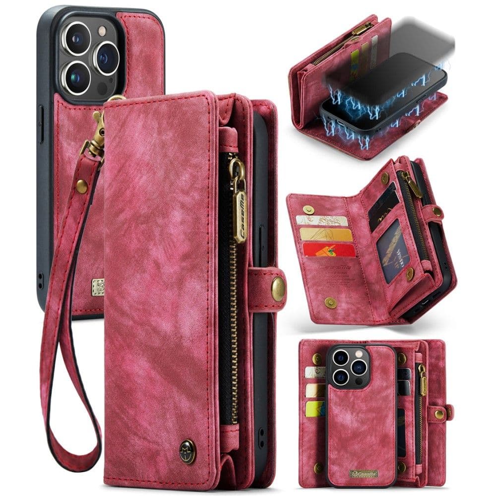 CaseMe Vintage 2-i-1 (iPhone 15 Pro) - Rød